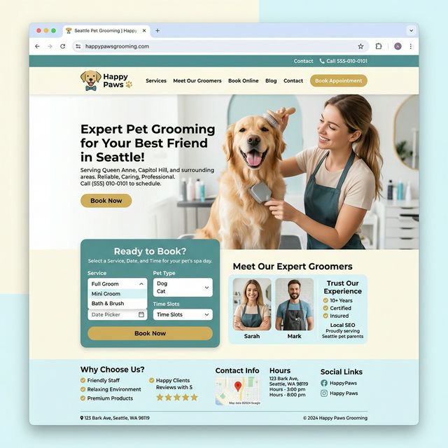 Pet Grooming Website Preview
